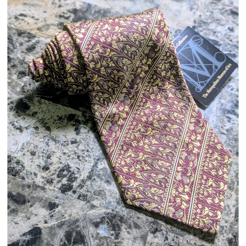 Metropolitan Museum of Art Men's Silk Necktie Designer Geometric Floral NWT